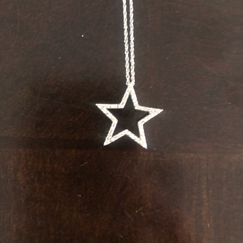 Silver and Rhinestone Star Necklace